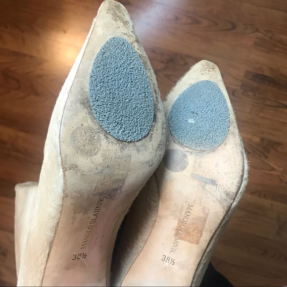 Manolo Blahnik Knee-High Tan Pony Hair Boots - Picture 8 of 8